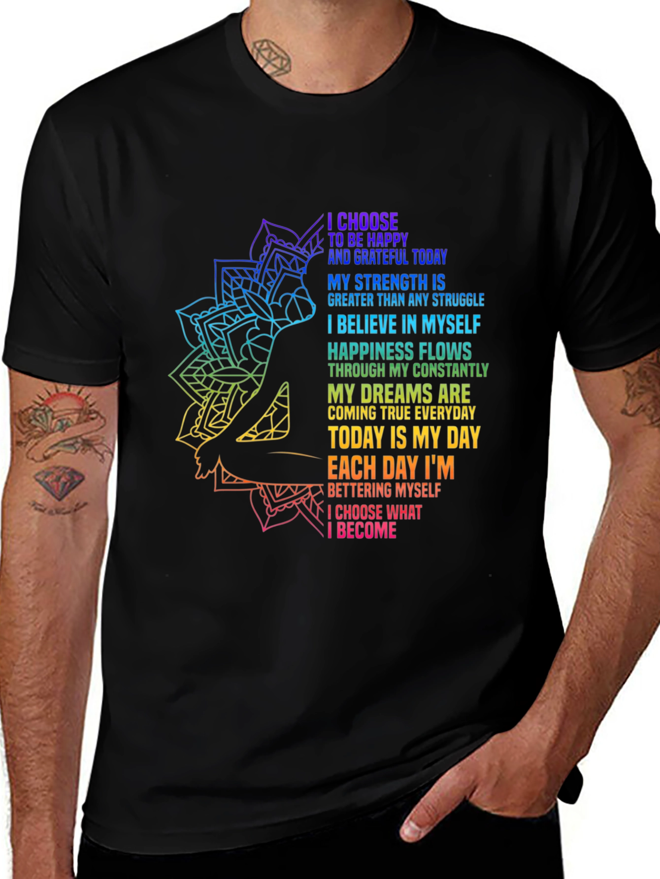 Variant 27 of Inspirational Yoga Graphic T-Shirt