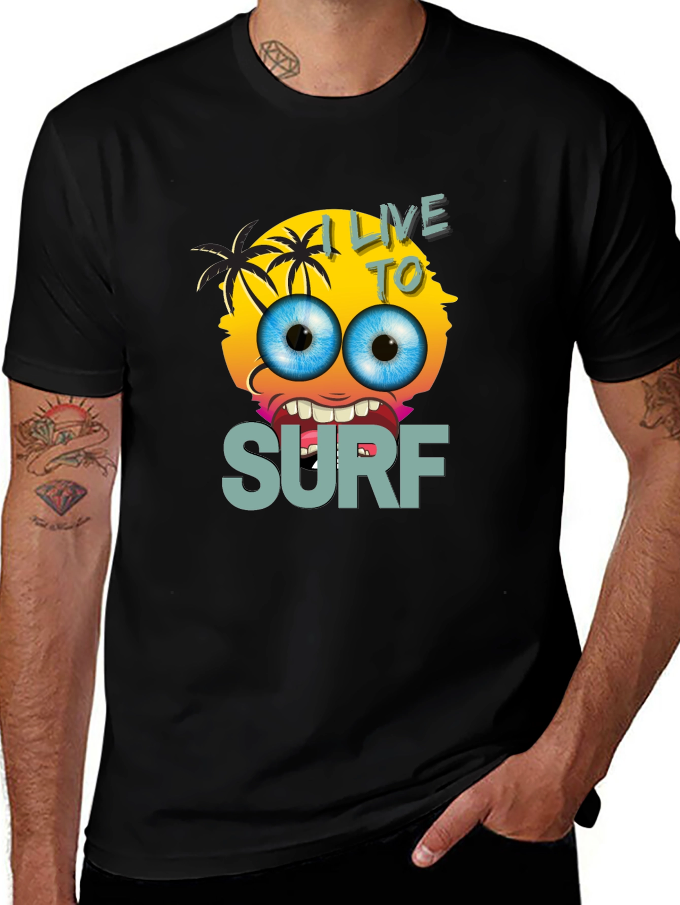 Variant 20 of I Live To Surf Graphic T-Shirt