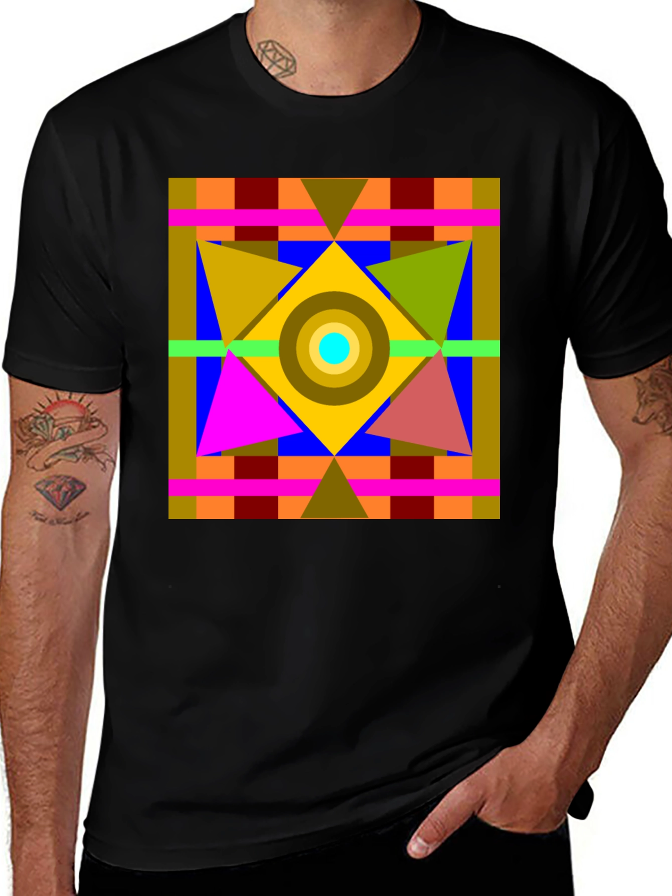Variant 9 of Geometric Black T-Shirt