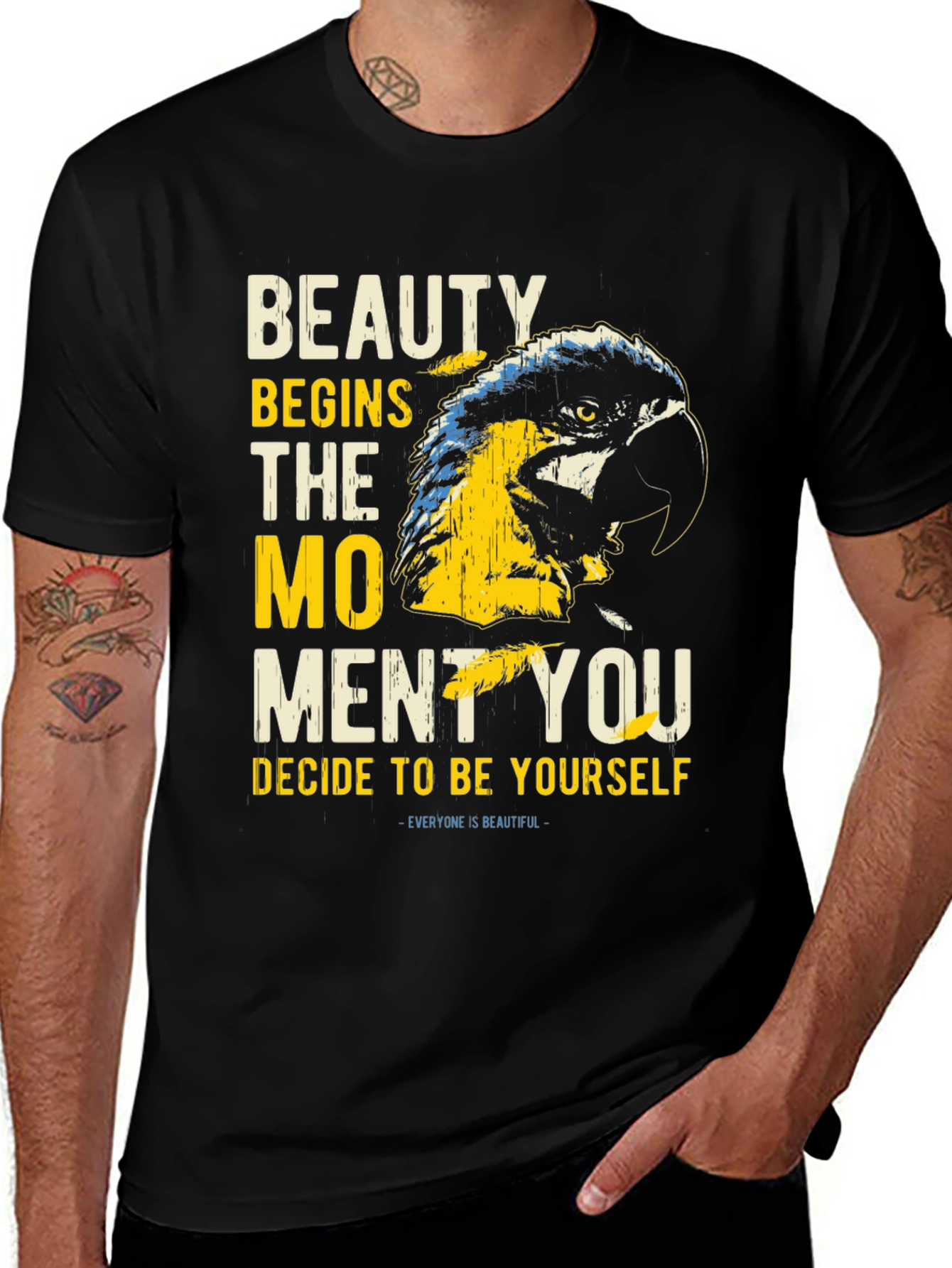 Variant 6 of Beauty Parrot Graphic Tee - Be Yourself T-Shirt