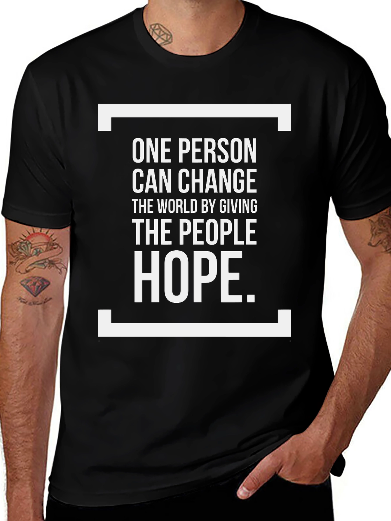 Variant 28 of Inspirational 'One Person Can Change the World' T-Shirt