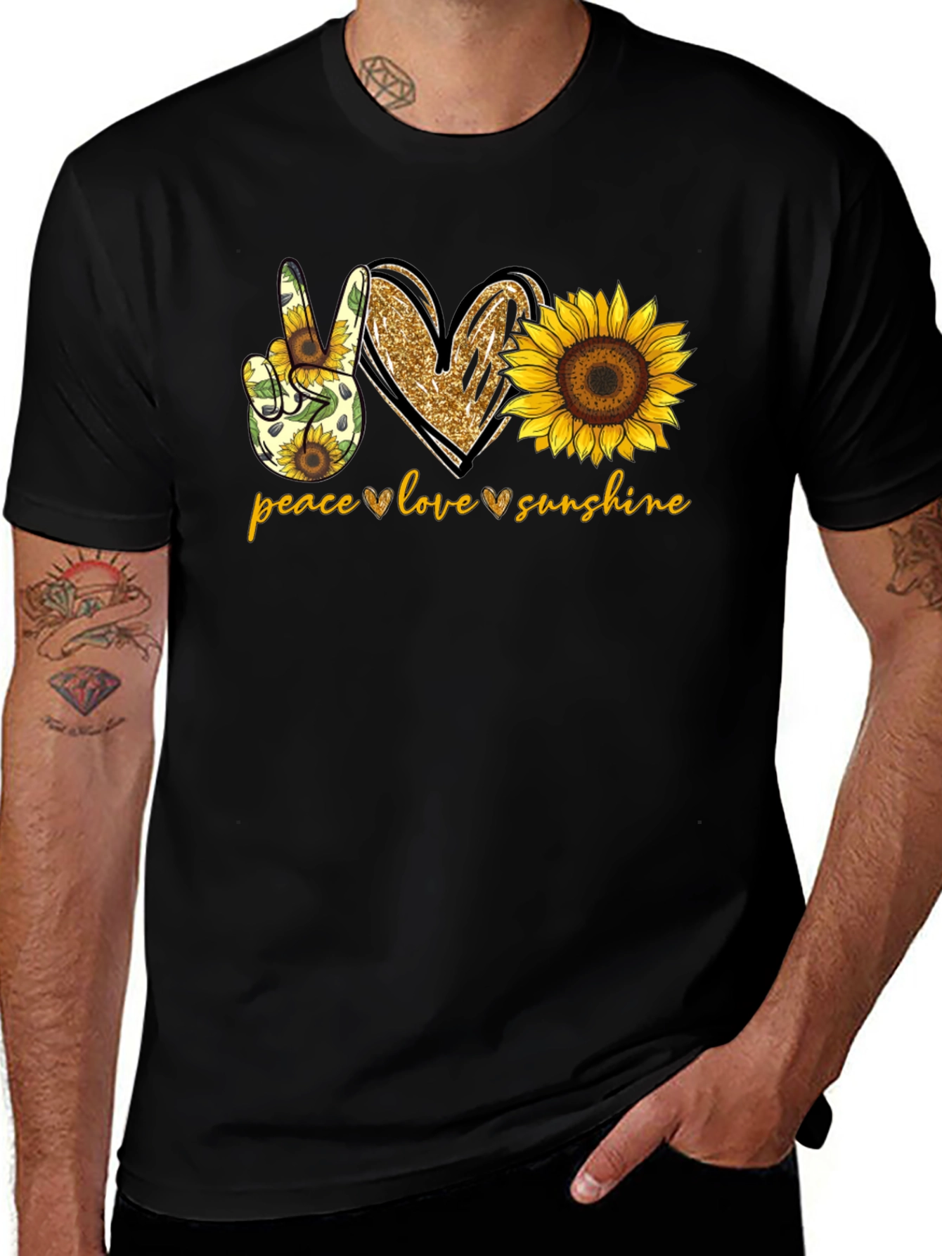Variant 13 of Peace Love Sunshine Sunflower Graphic T-Shirt