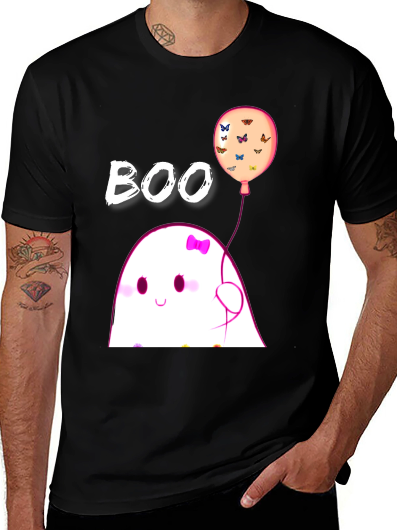 Cute Ghost Boo T-Shirt - Halloween Graphic Tee