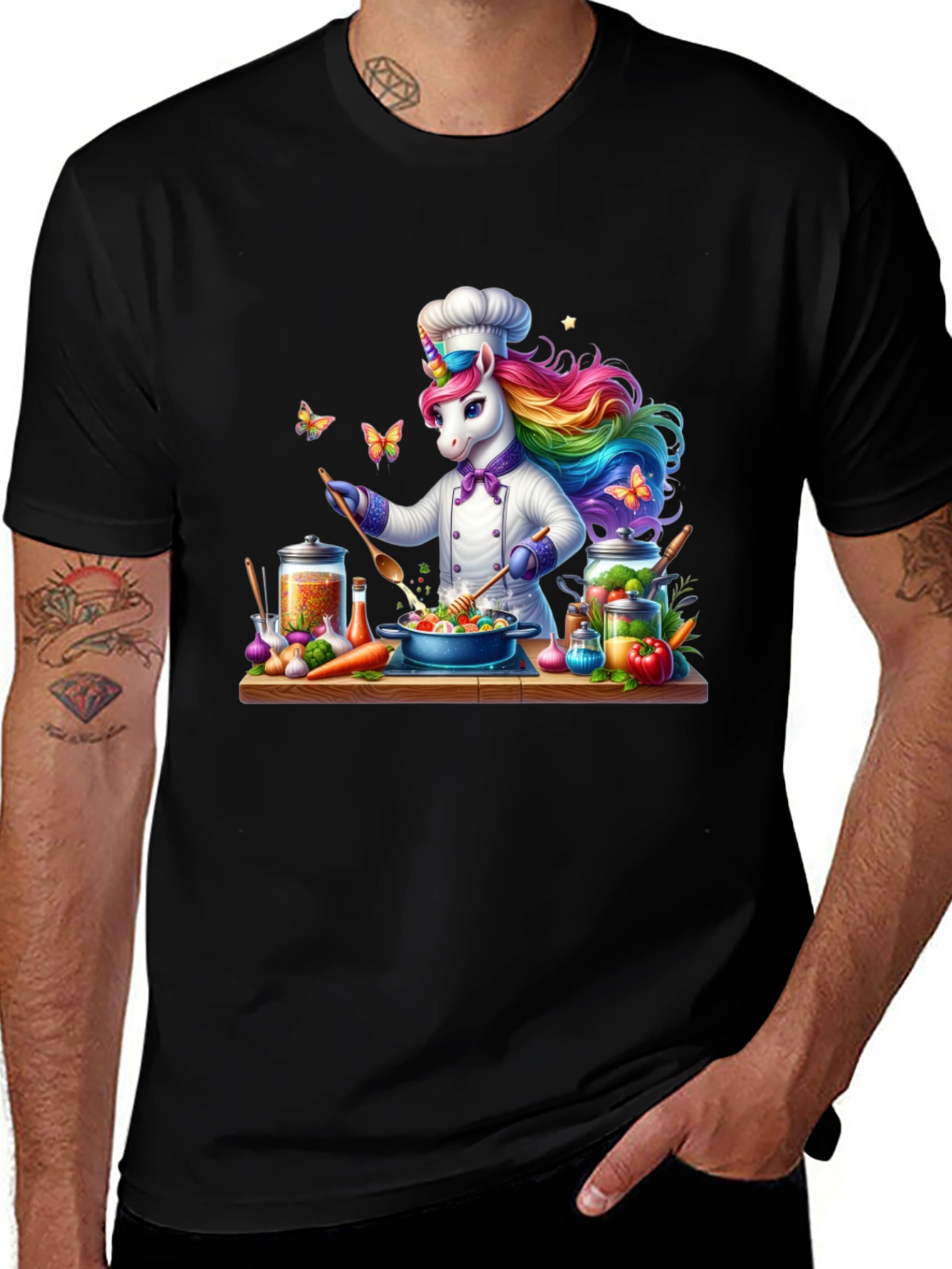 Chef Unicorn T-Shirt - Whimsical Culinary Design