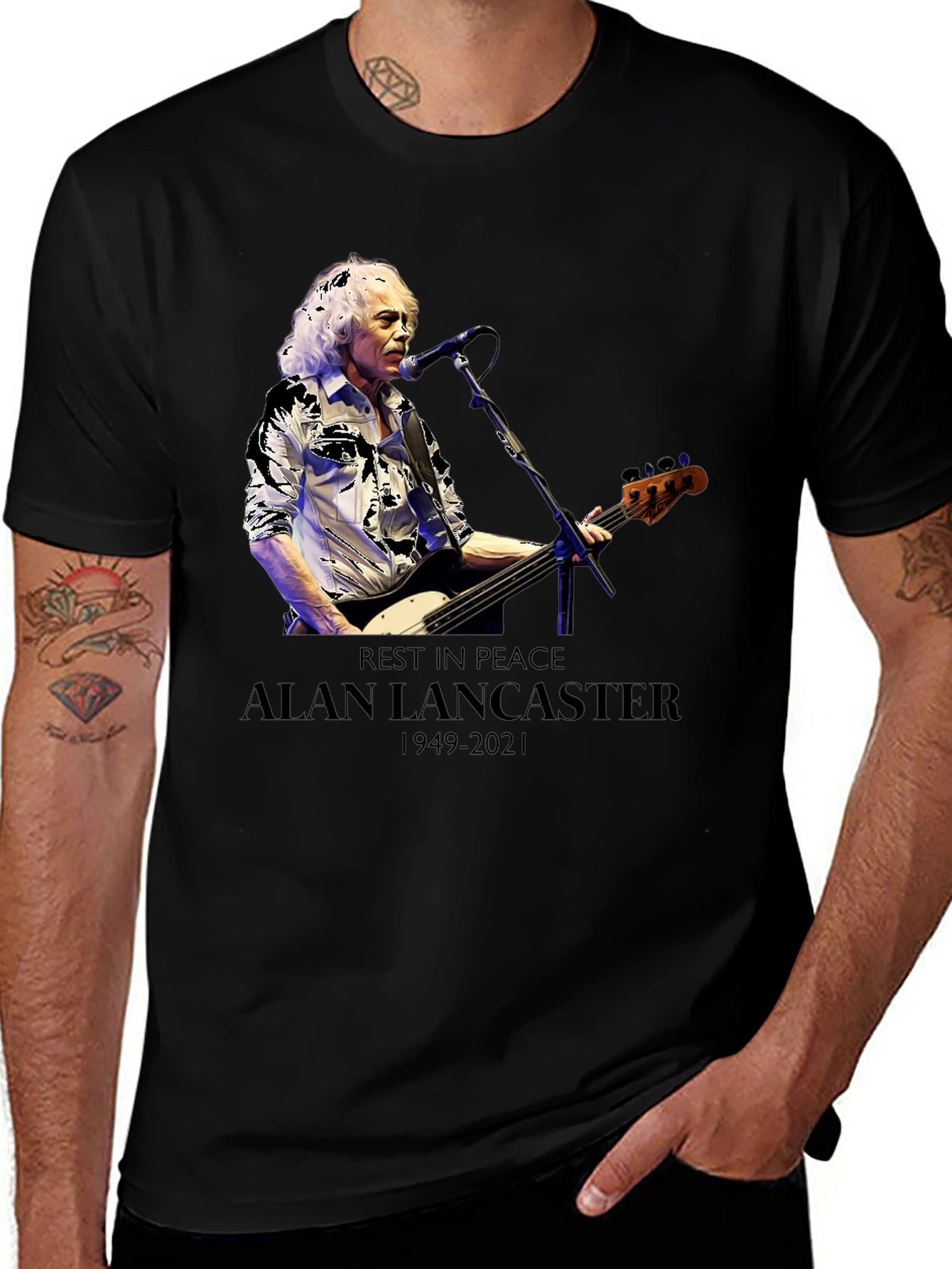 Alan Lancaster Tribute T-Shirt - Rest In Peace 1949-2021