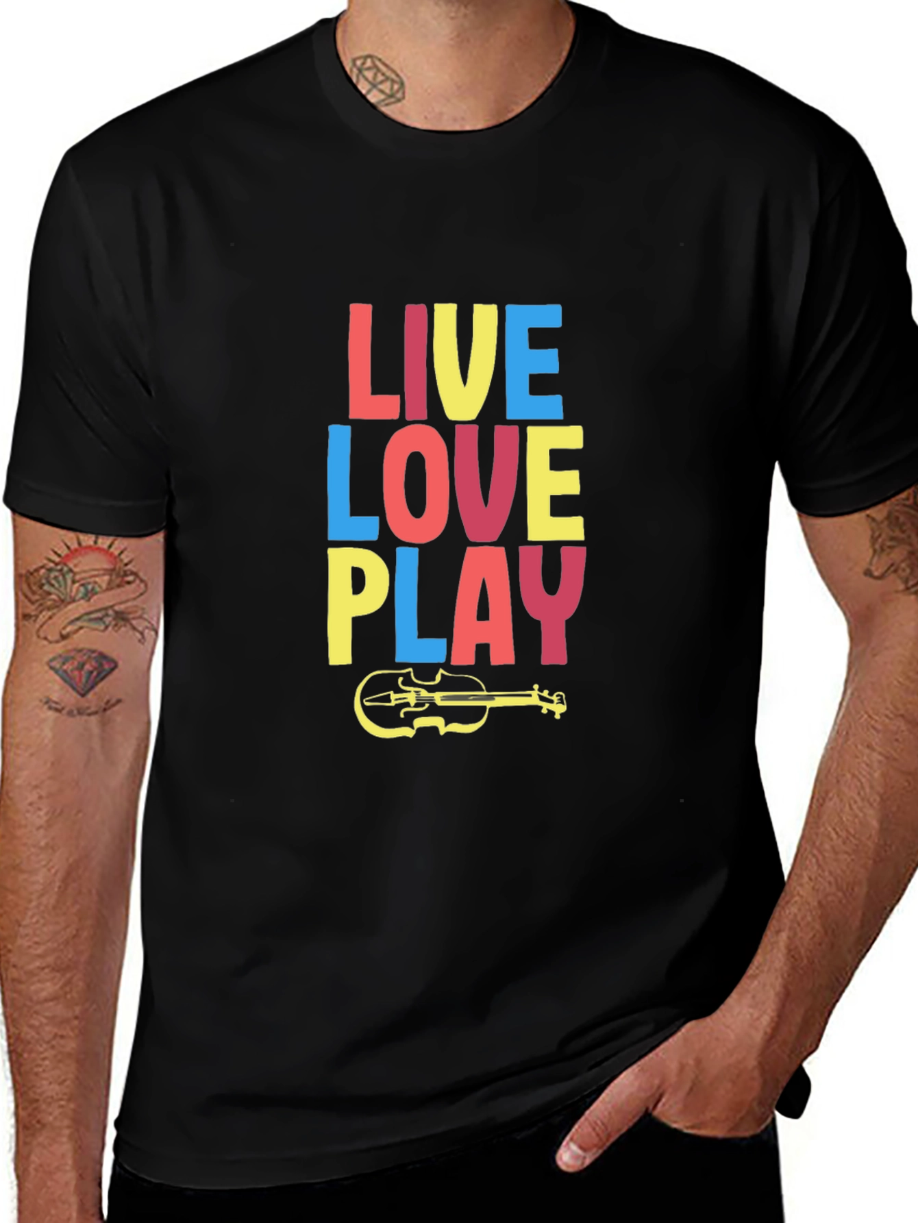 Variant 20 of Live Love Play Violin T-Shirt - Music Lover Tee