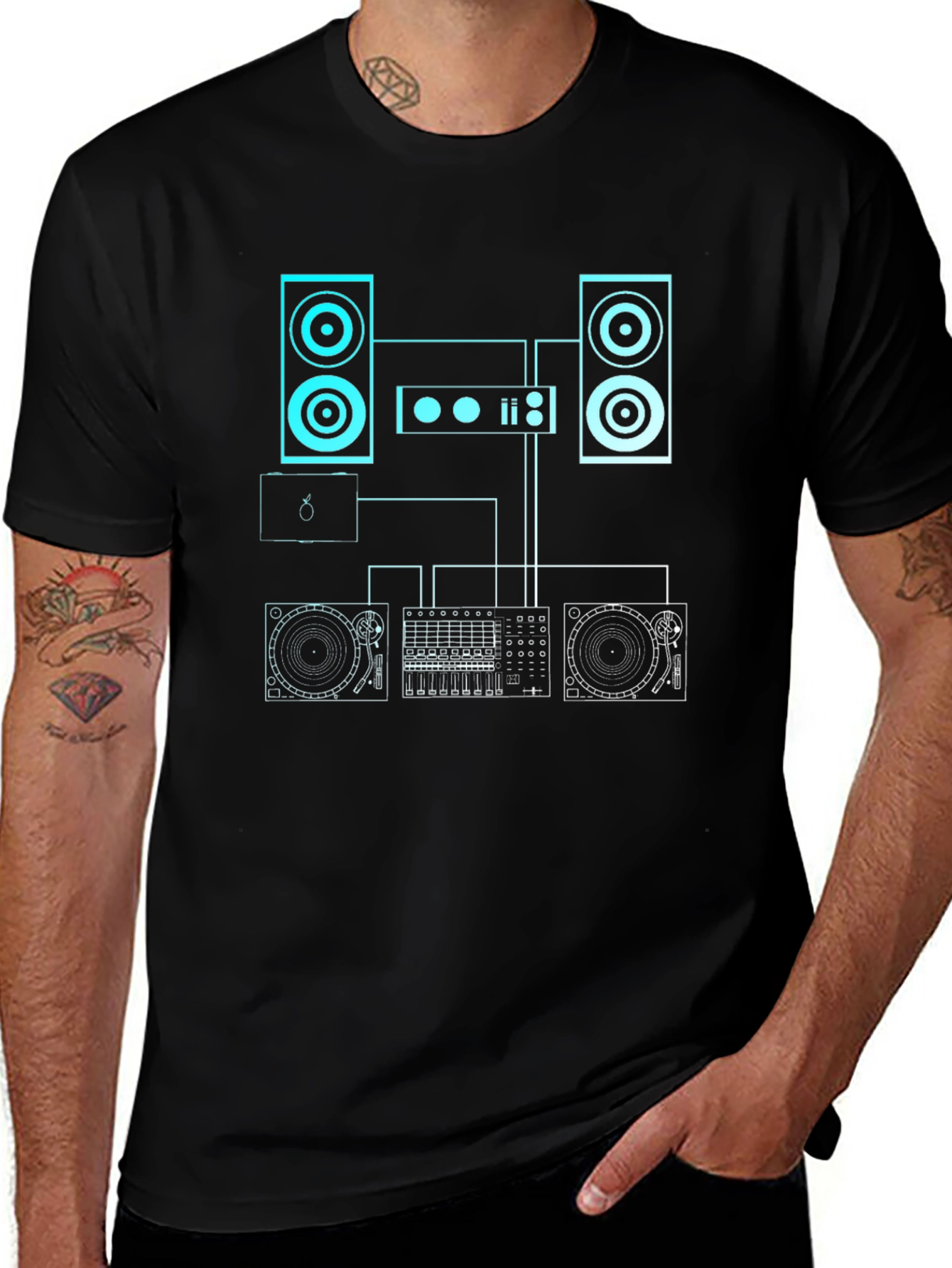 DJ Equipment Blueprint T-Shirt