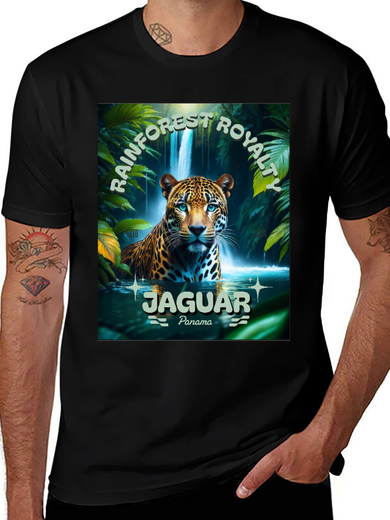 Variant 3 of Rainforest Royalty Jaguar T-Shirt - Panama Wildlife Tee