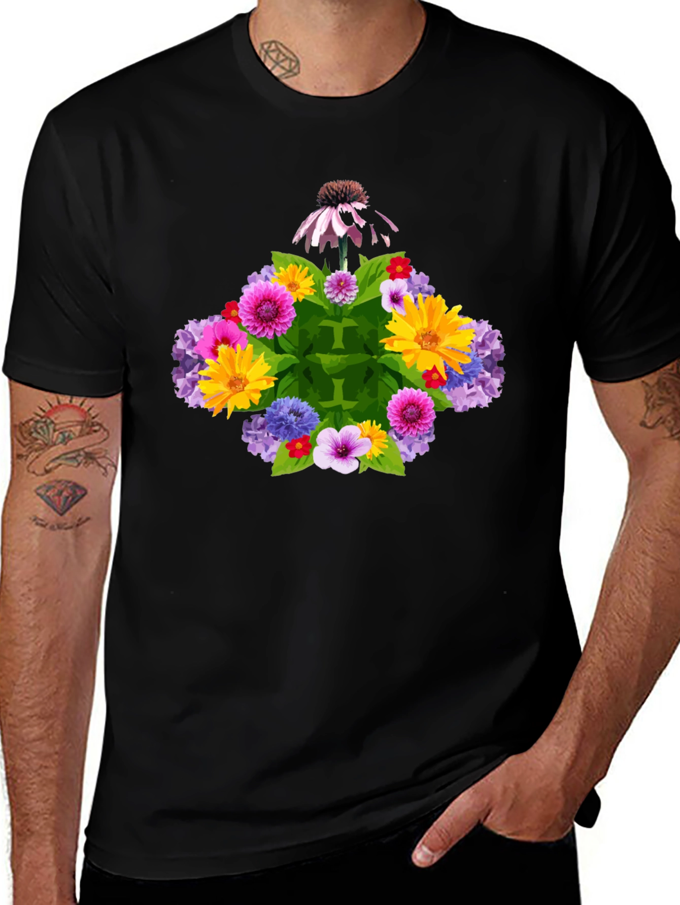 Variant 24 of Floral Burst Tee - Colorful Flower Design T-Shirt