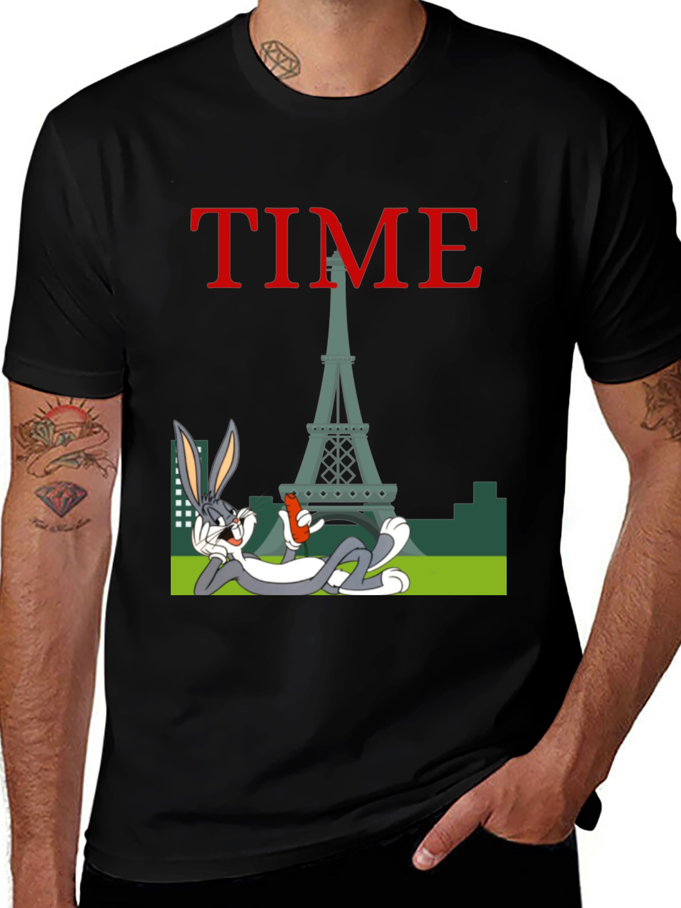 Variant 25 of Paris Time Cartoon Graphic Tee