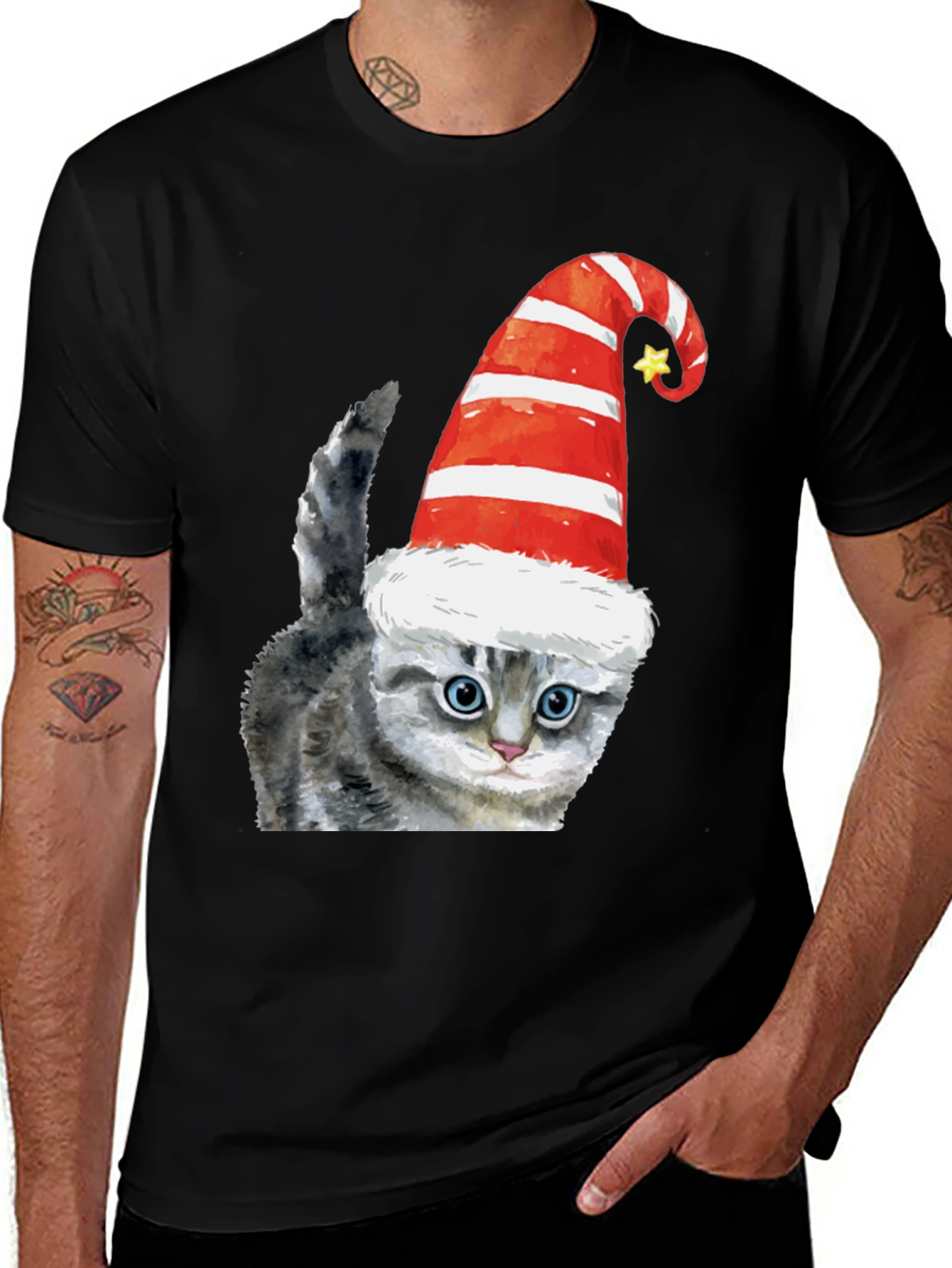 Variant 26 of Festive Cat T-Shirt - Holiday Cheer