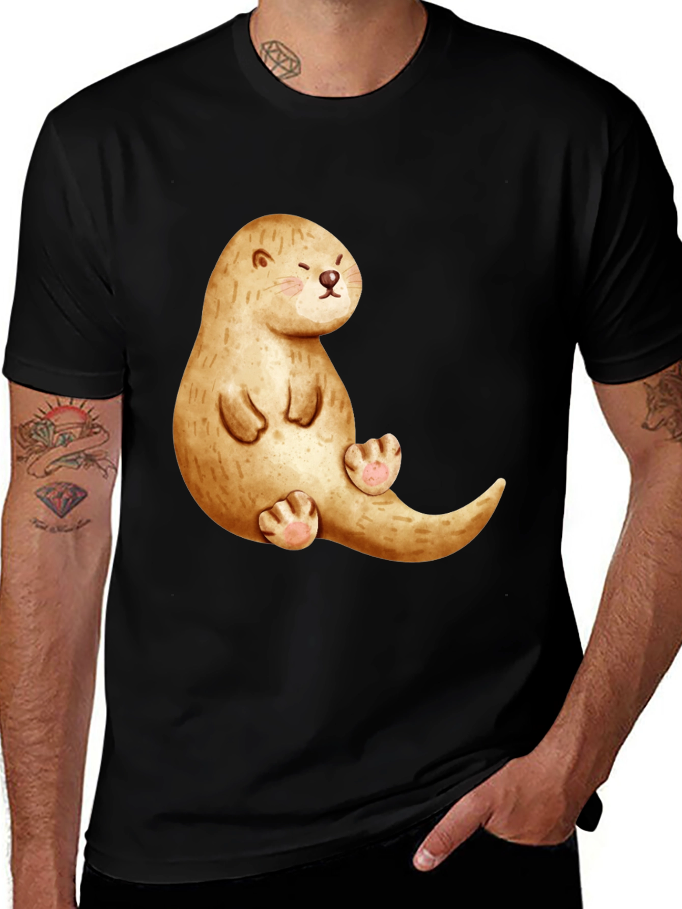 Variant 2 of Cute Otter Graphic Tee - Unisex Casual Shirt