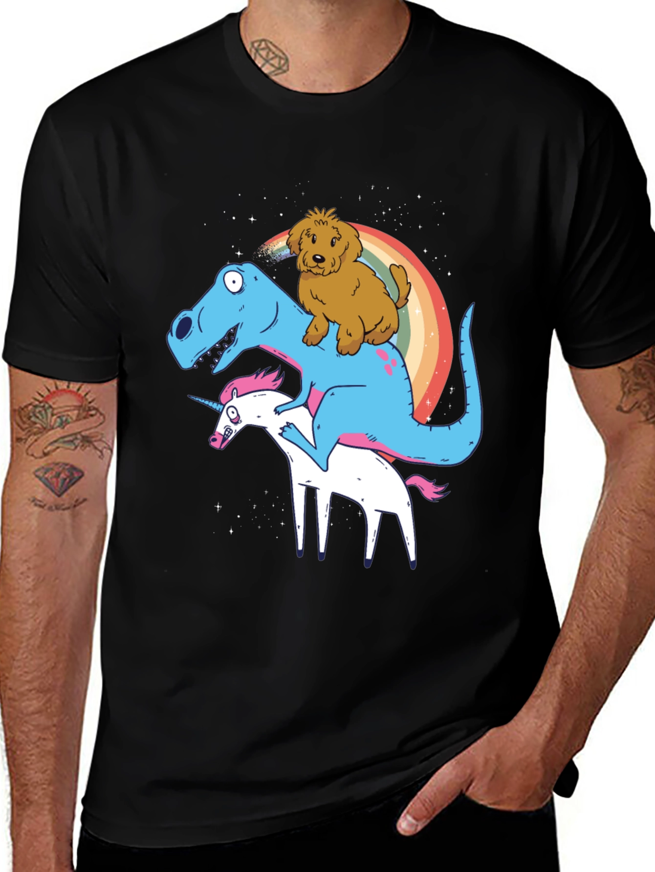 Variant 30 of Dino Unicorn Dog Graphic T-Shirt