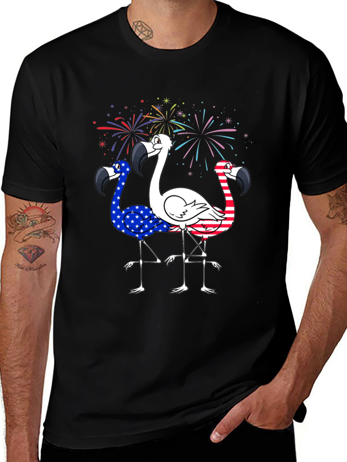 Variant 9 of Patriotic Flamingo T-Shirt - USA Pride