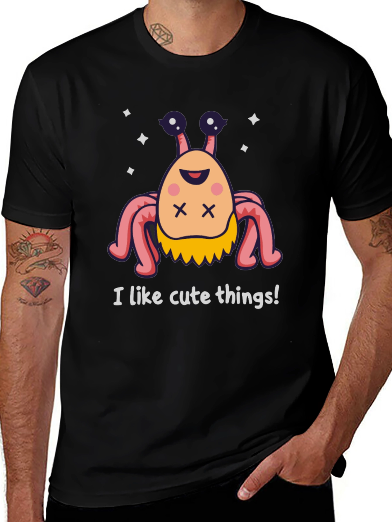 Variant 2 of Cute Hermit Crab T-Shirt - "I Like Cute Things!"