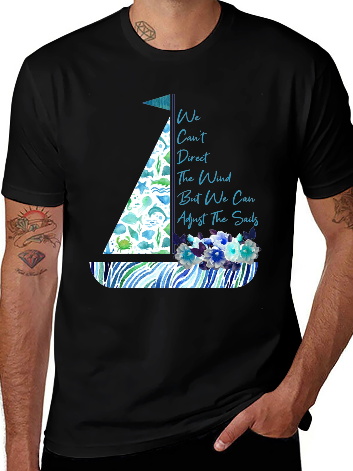 Variant 28 of Nautical Sailboat T-Shirt - Inspirational Quote