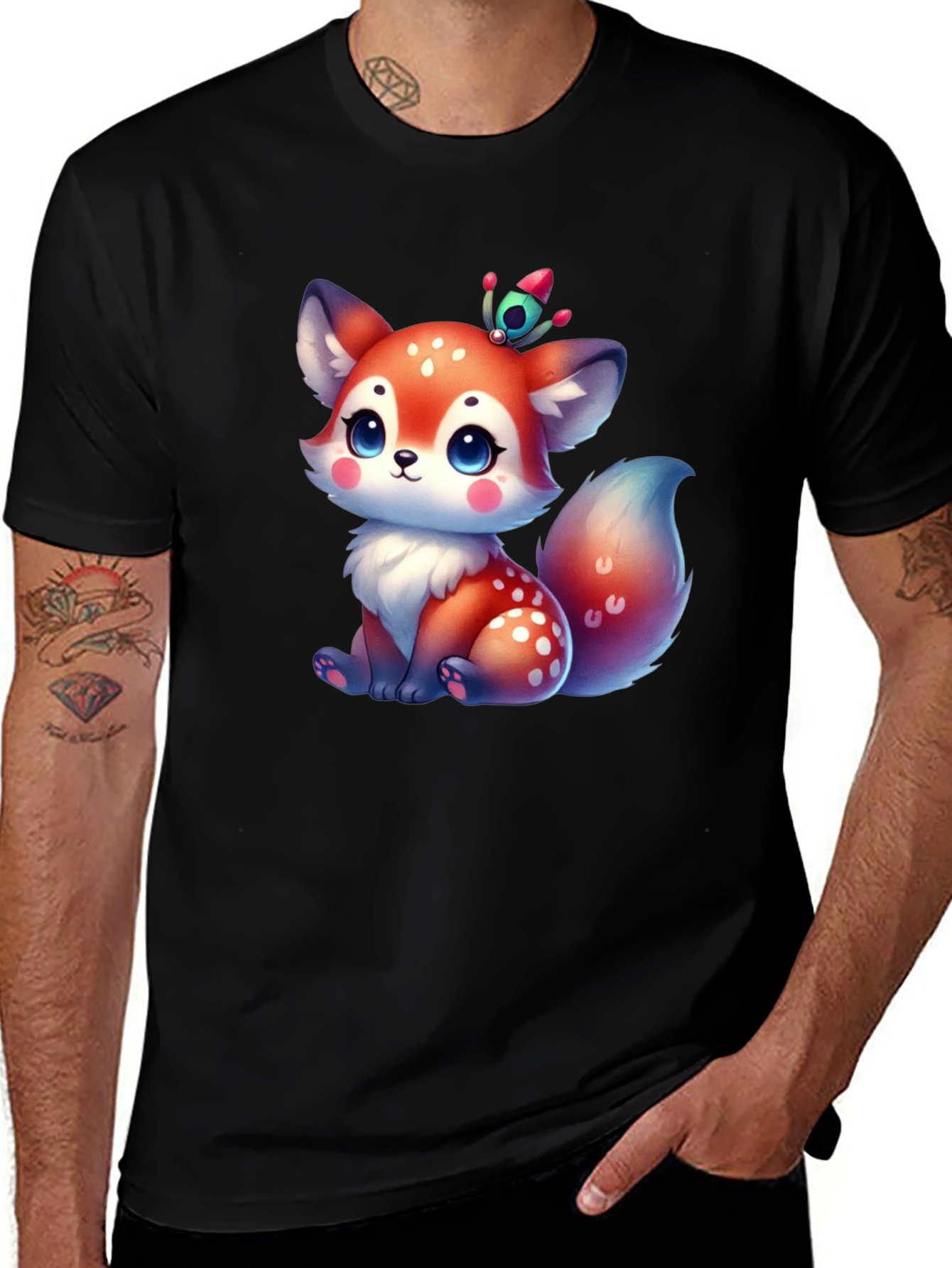 Variant 29 of Cute Fox Graphic Tee - Whimsical Design