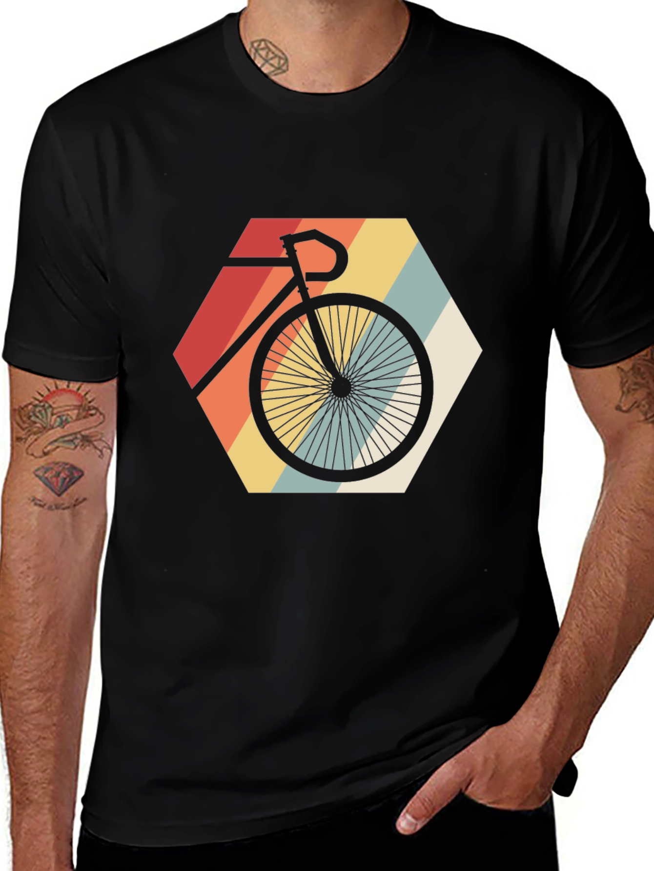Retro Bike Graphic Tee - Vintage Style Cotton T-Shirt