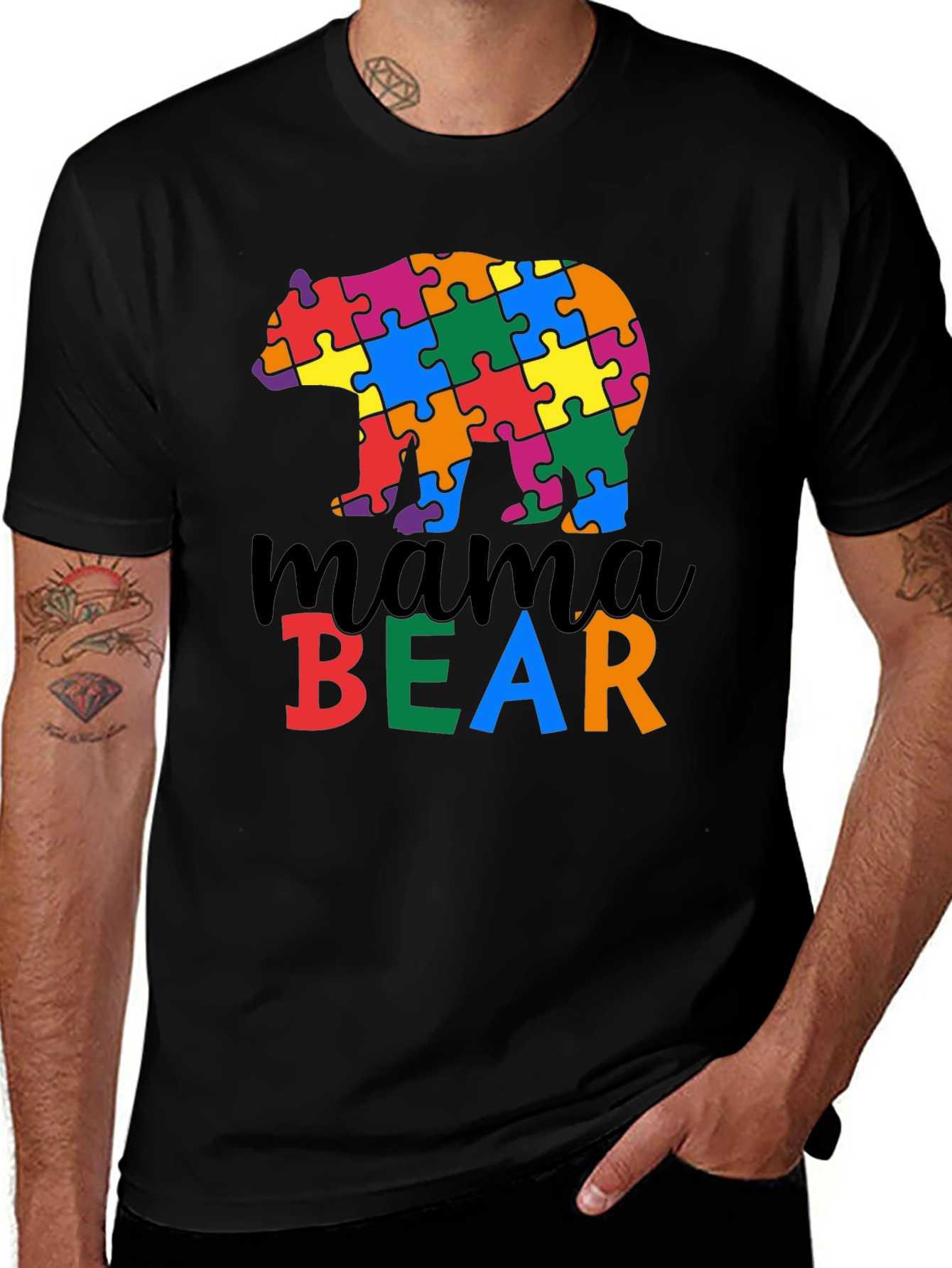 Variant 17 of Mama Bear Autism Awareness T-Shirt