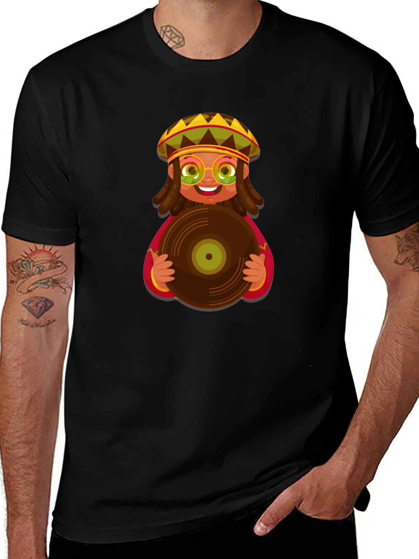 Variant 10 of Rasta Vinyl Record T-Shirt