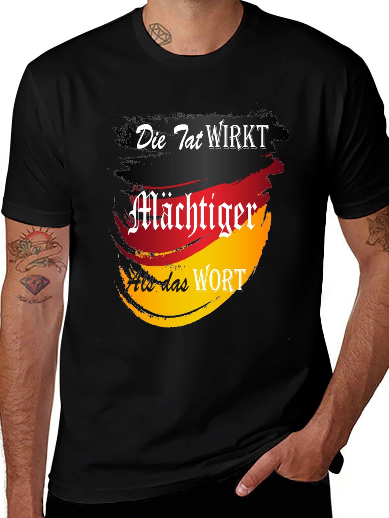 Variant 29 of German Flag "Die Tat Wirkt" Graphic Tee