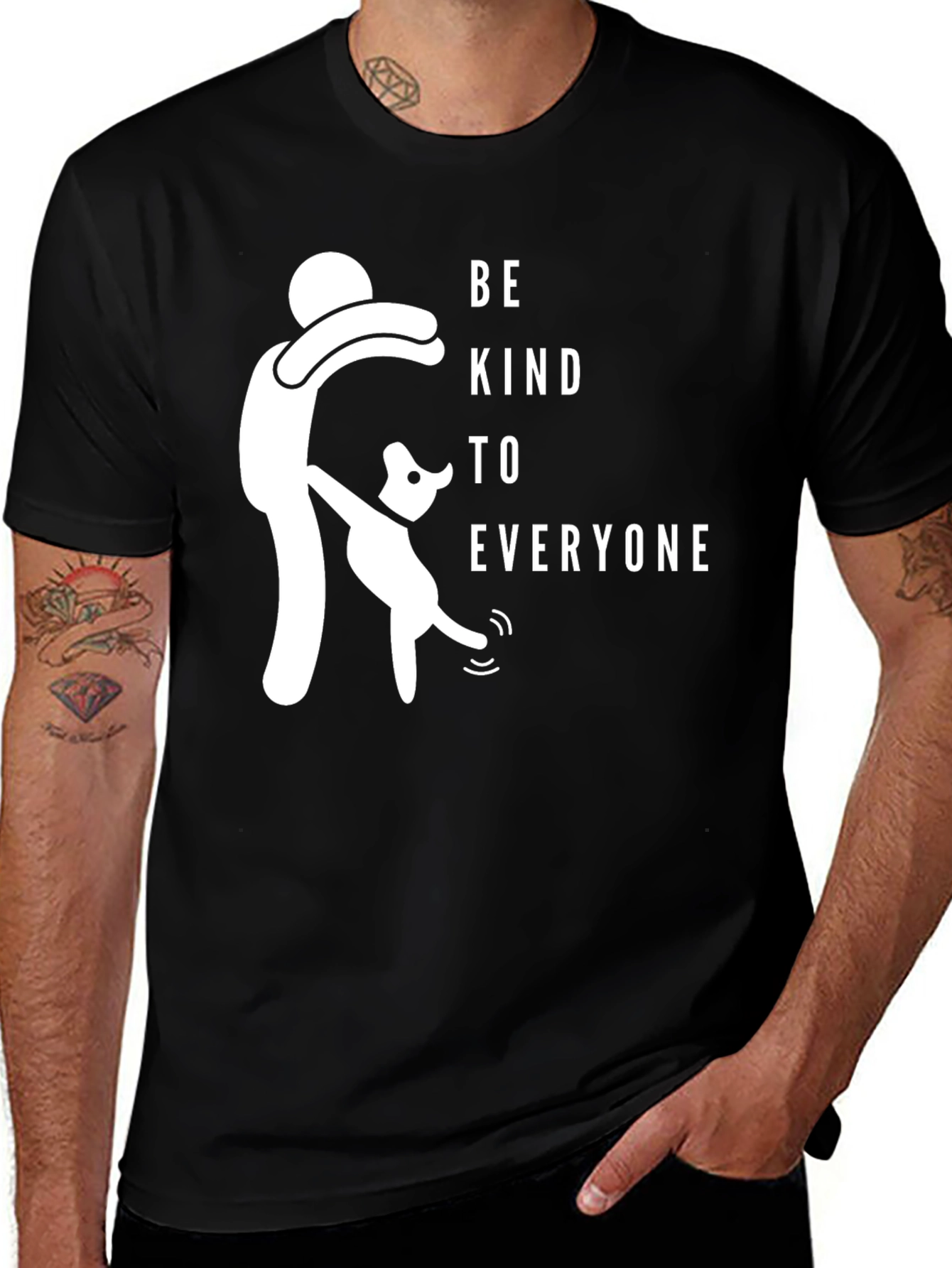 Variant 8 of Be Kind to Everyone Black Graphic Tee