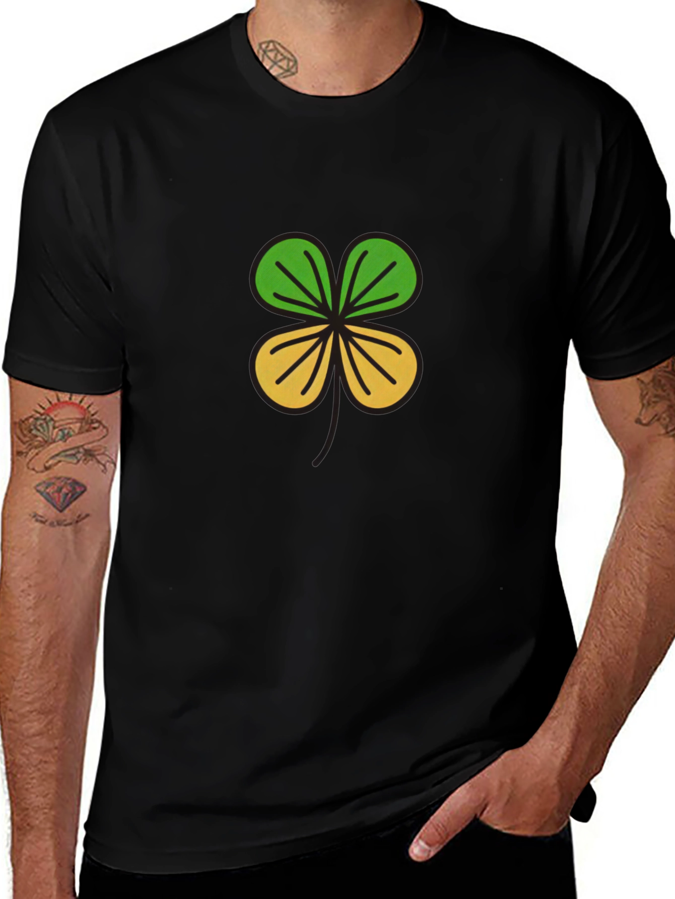 Variant 3 of Lucky Clover Graphic Tee - Black
