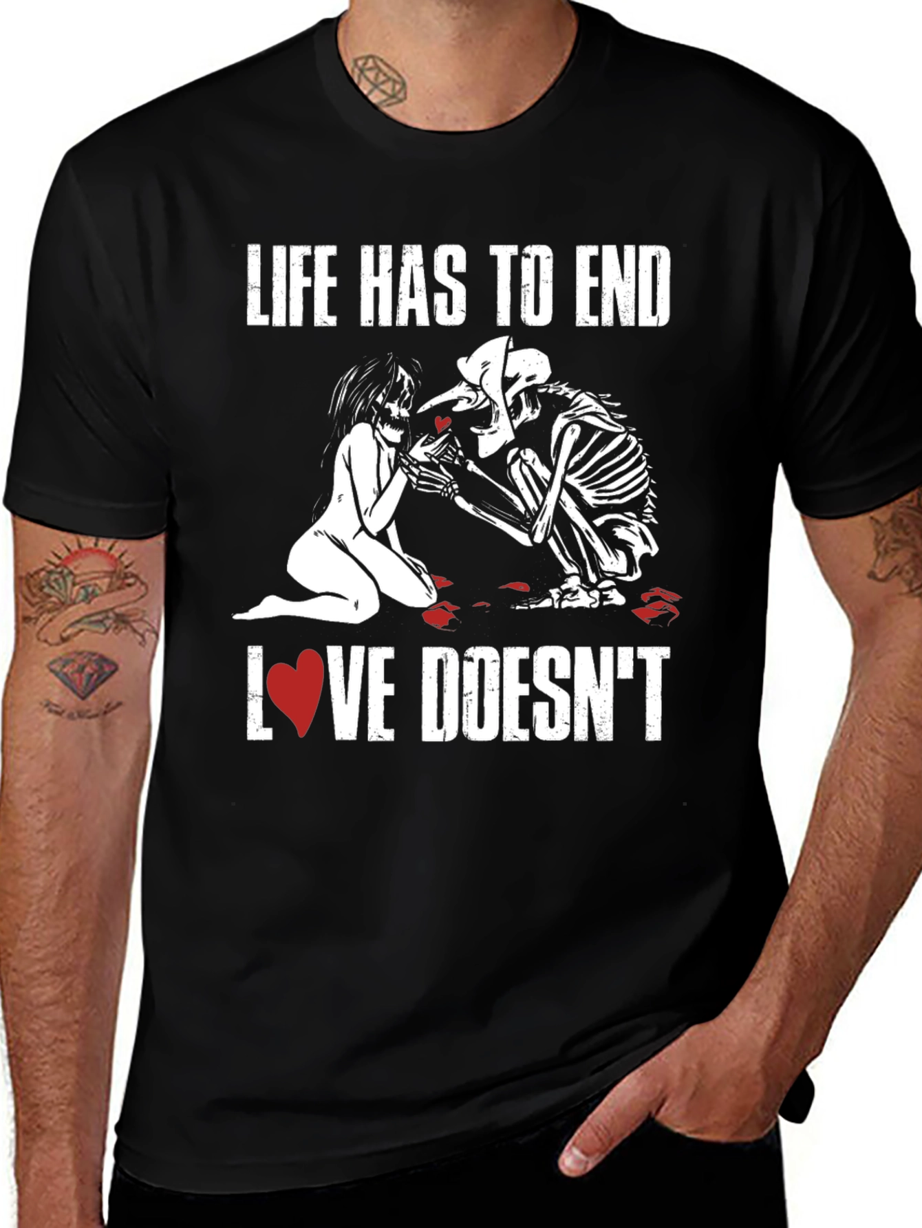 Variant 25 of Life Ends, Love Doesn't T-Shirt - Black