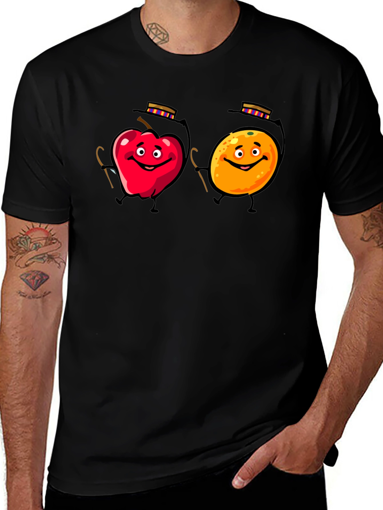 Variant 14 of Apple & Orange Cartoon T-Shirt