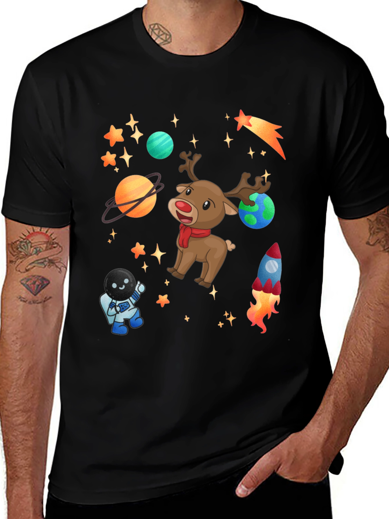 Variant 20 of Space Reindeer T-Shirt