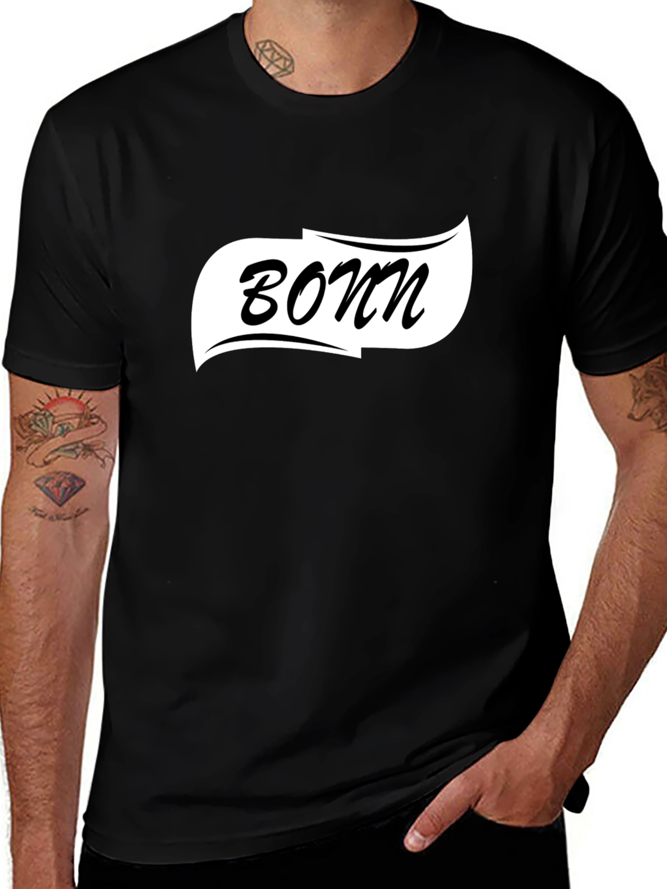 Variant 5 of Bonn Graphic Tee - Classic Black Cotton T-Shirt