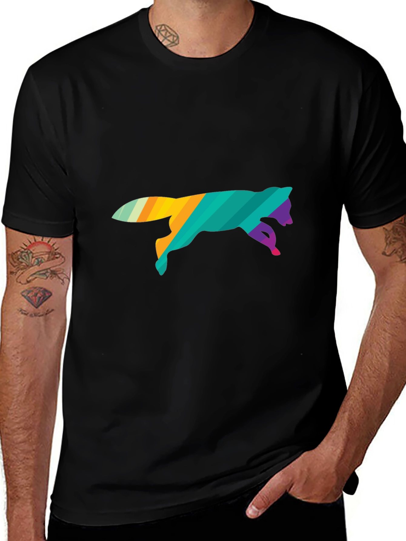Variant 30 of Funky Fox Graphic Tee - Men's Black T-Shirt