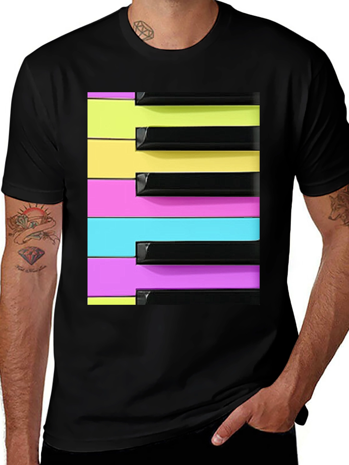 Retro Synthwave Piano Keys T-Shirt