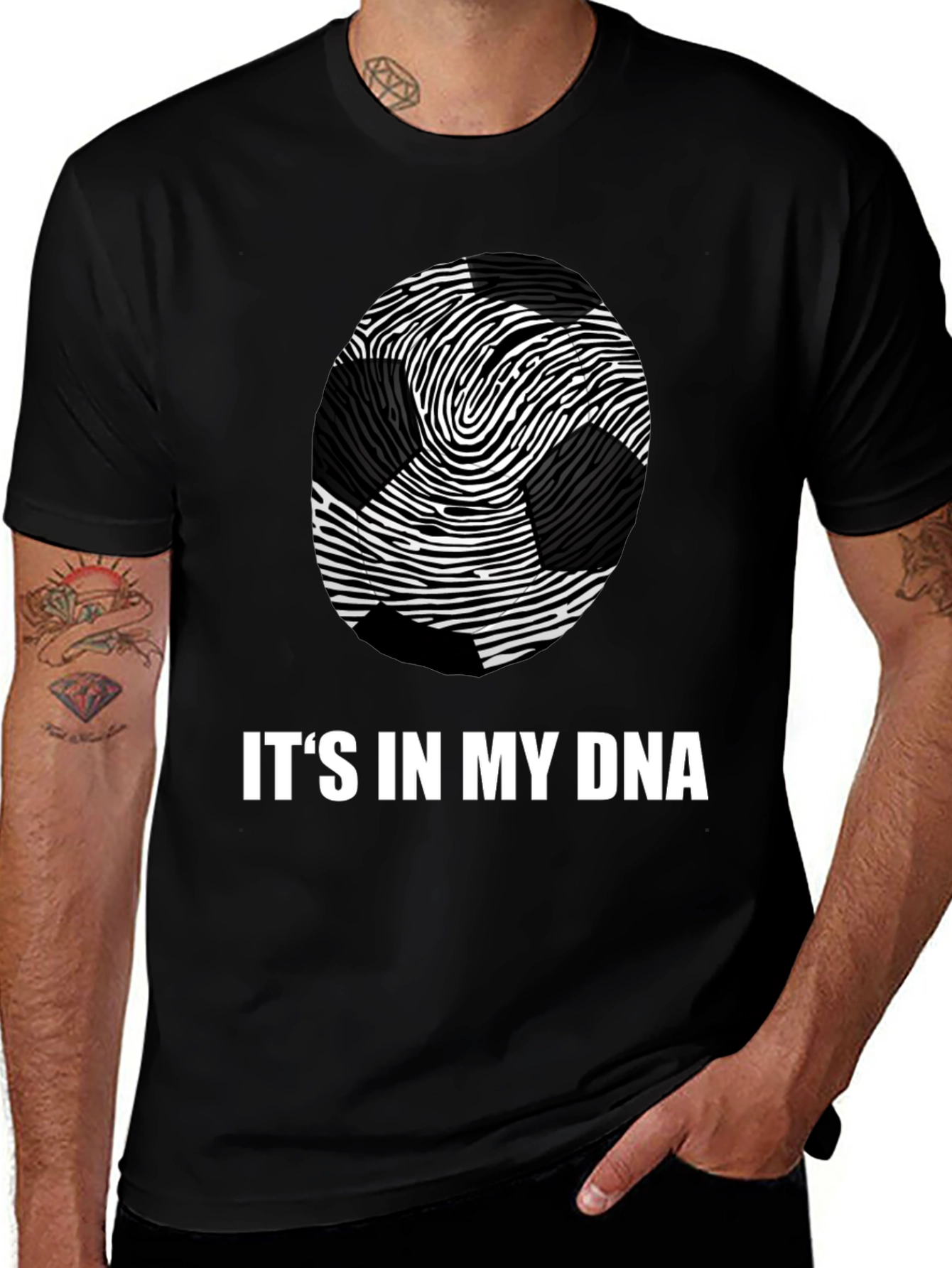 Variant 19 of Soccer DNA Graphic Tee - Black