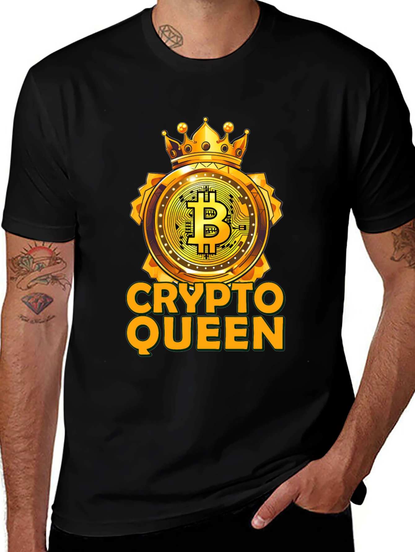 Variant 10 of Crypto Queen Bitcoin T-Shirt - Golden Crown