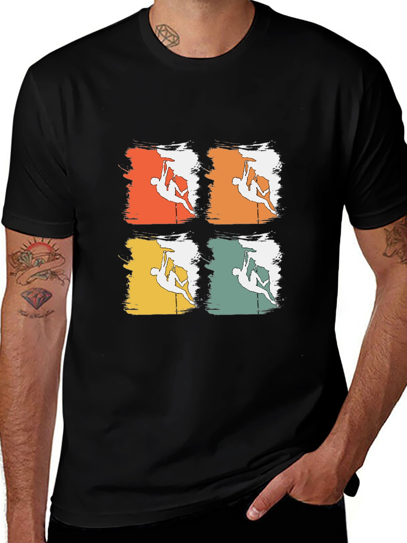 Variant 15 of Climbing T-Shirt Retro Vintage Climber Tee
