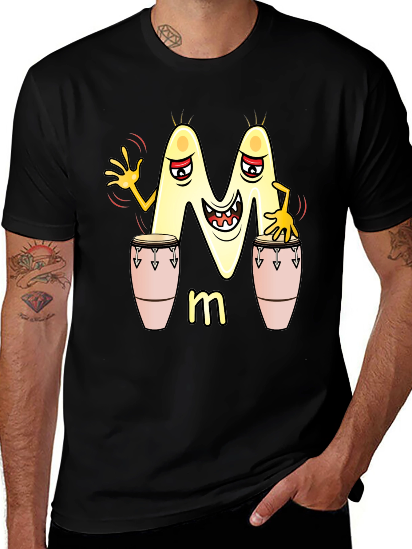 Cartoon "M" Drummer T-Shirt