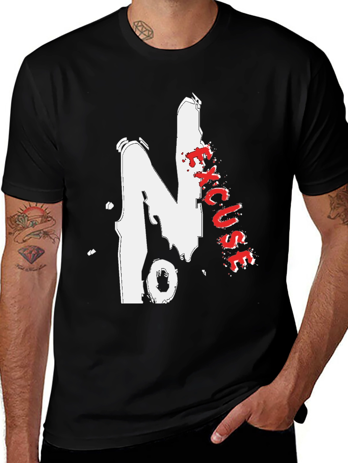 Variant 25 of No Excuses Graphic Tee - Bold Streetwear Style