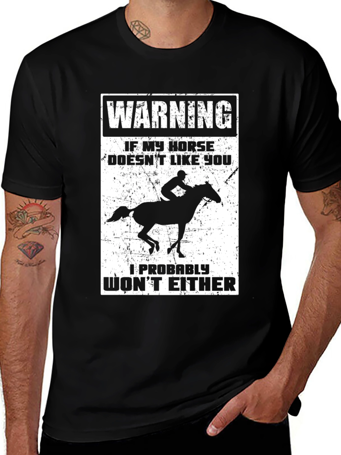 Variant 12 of Warning Horse Graphic T-Shirt