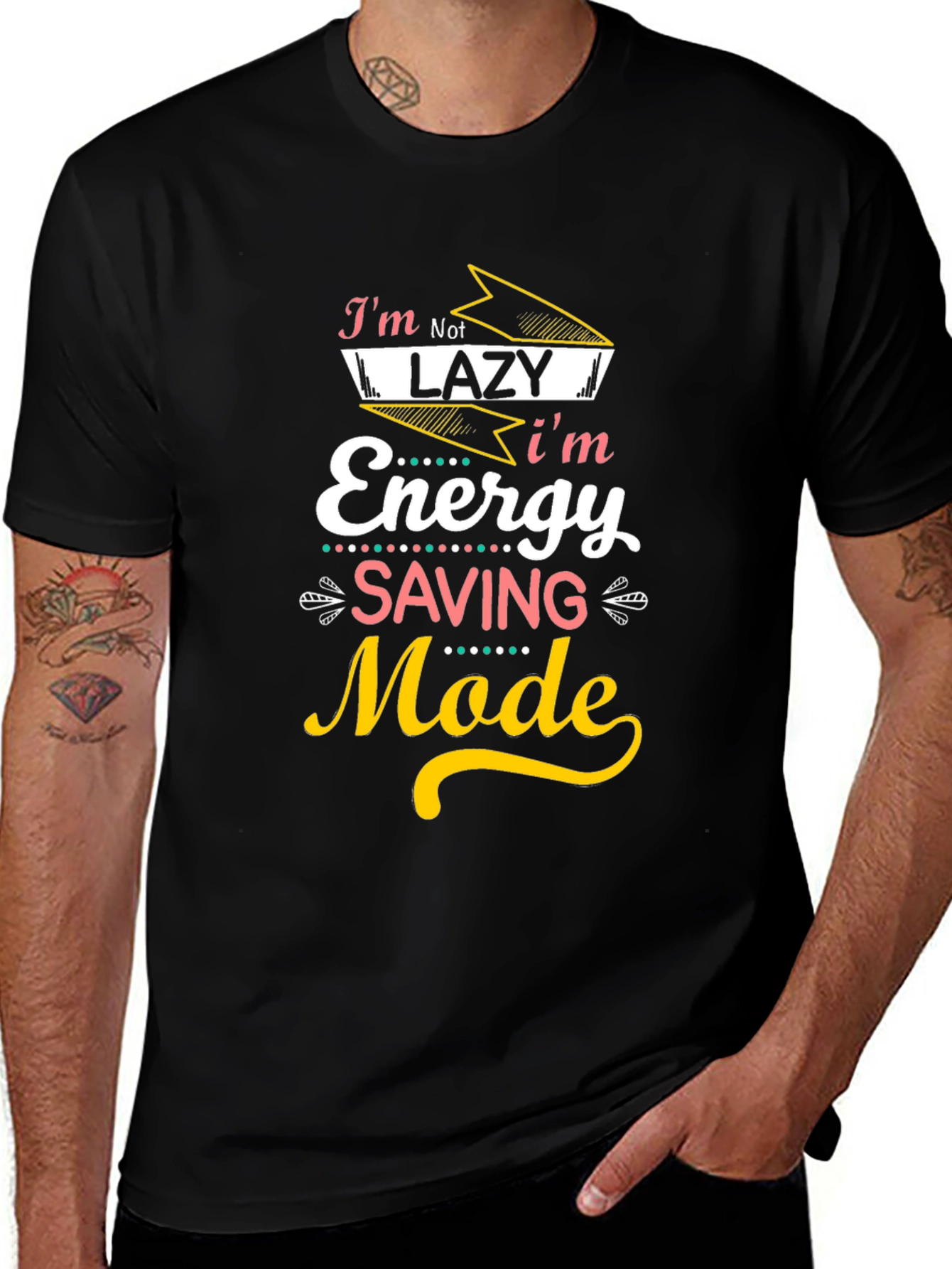 Variant 13 of Funny Energy Saving Mode Graphic T-Shirt