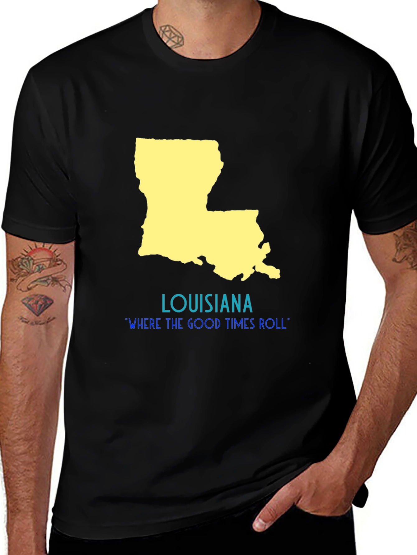 Louisiana State Map T-Shirt - "Where the Good Times Roll"