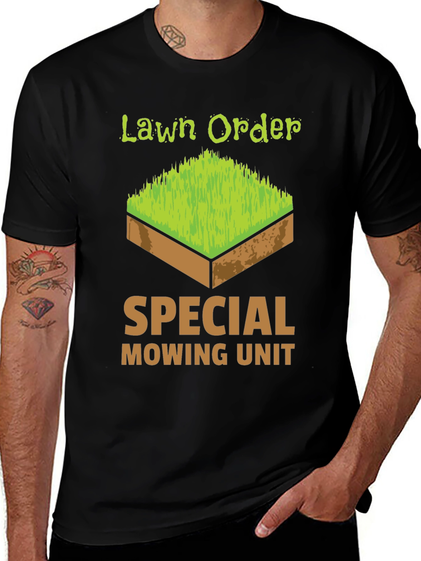 Variant 4 of Lawn Order Special Mowing Unit Black T-Shirt