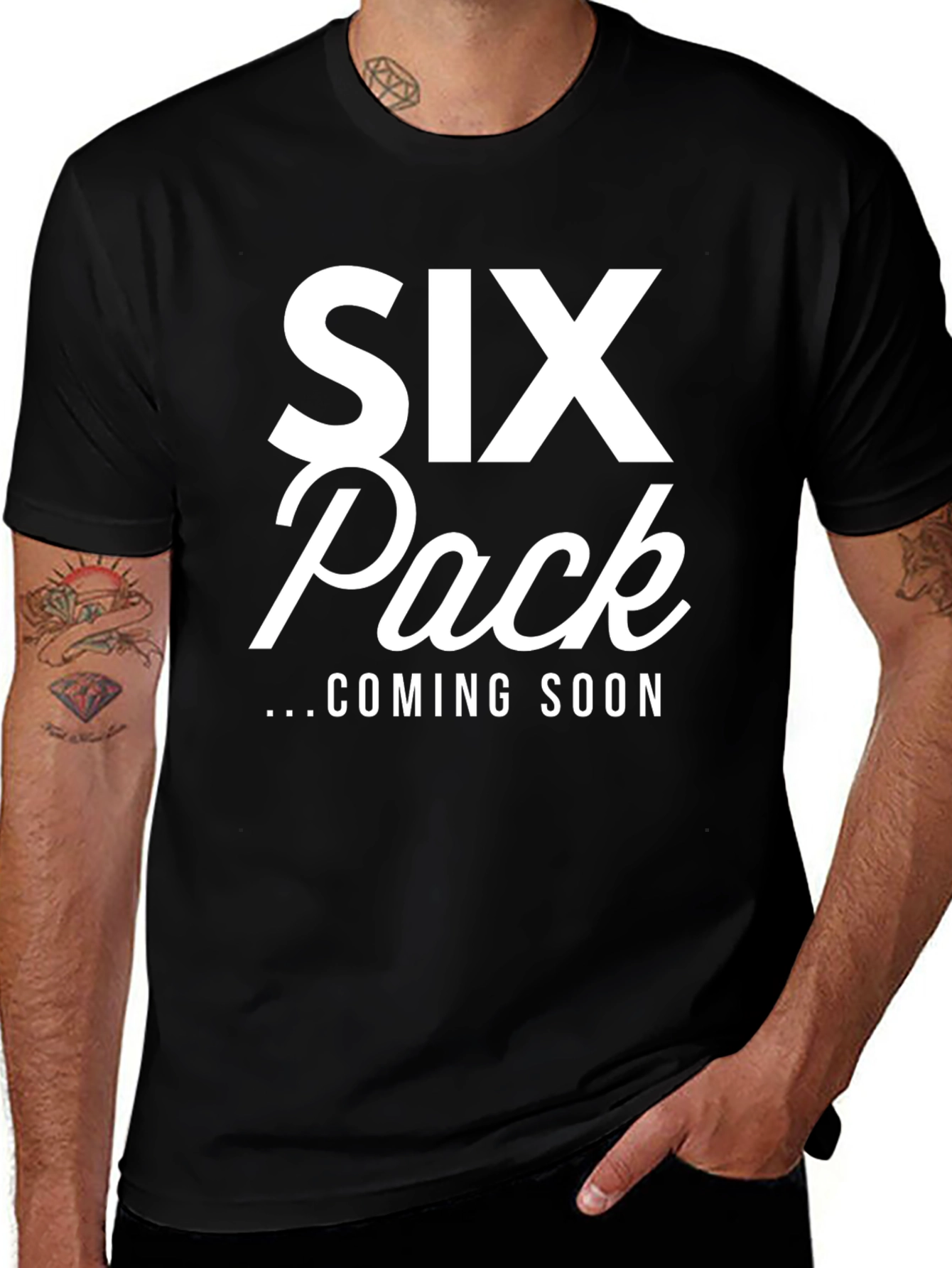Variant 28 of Six Pack Coming Soon Black T-Shirt