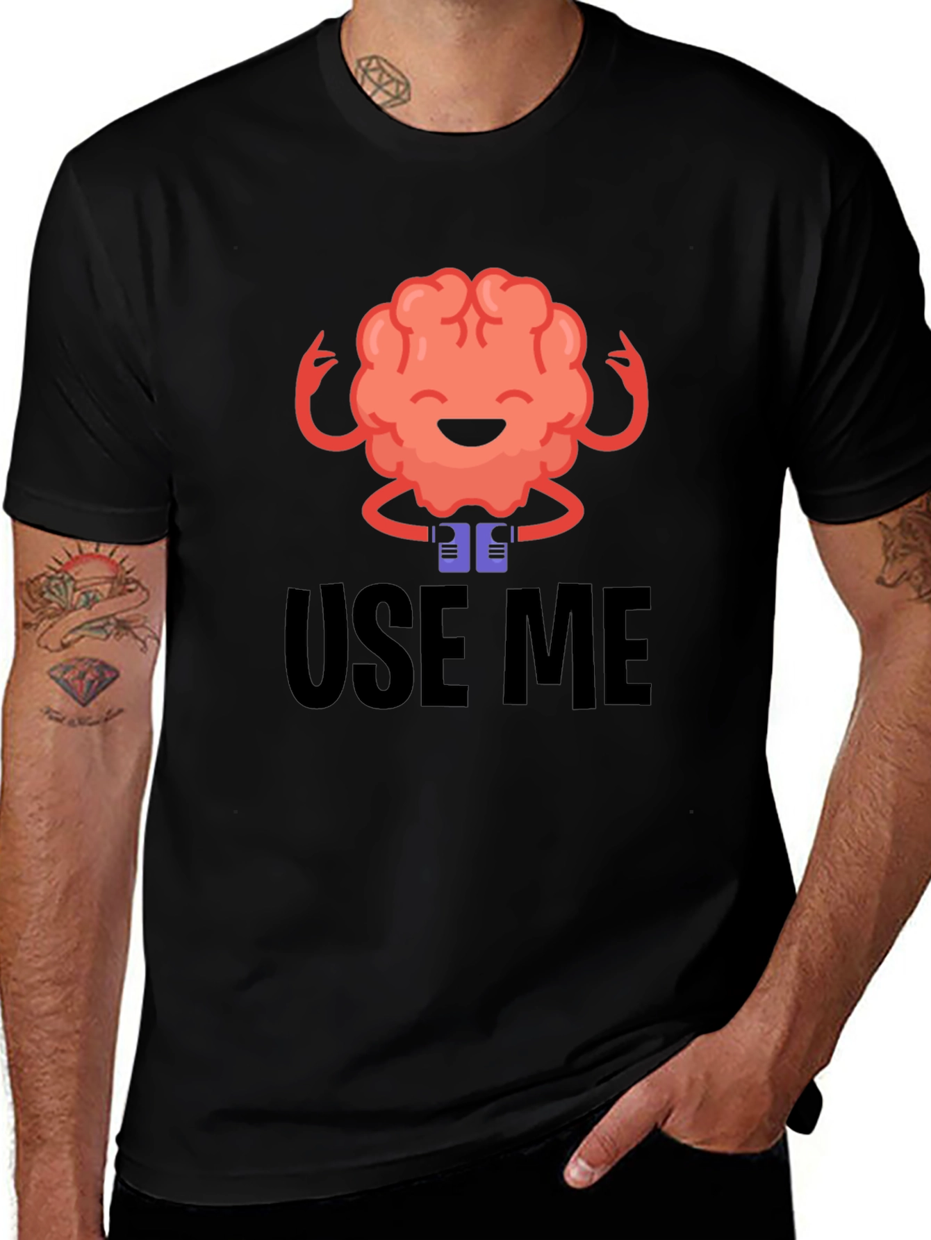 Black Use Me Brain Graphic Tee - Black T-Shirt main image