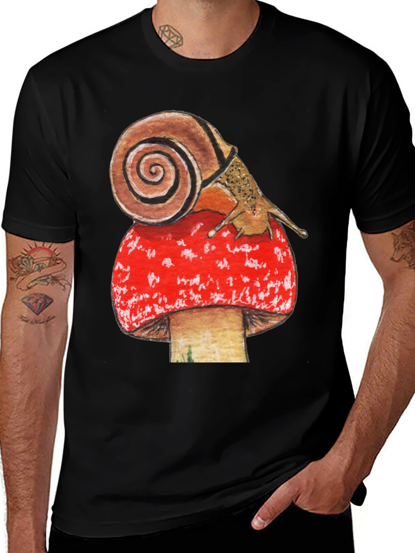 Variant 23 of Snail on Mushroom Graphic T-Shirt