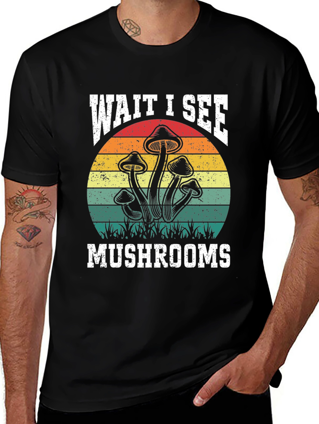 Variant 15 of Wait I See Mushrooms Graphic Tee