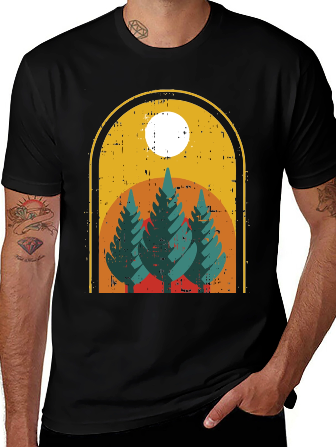 Variant 15 of Retro Mountainscape Graphic Tee