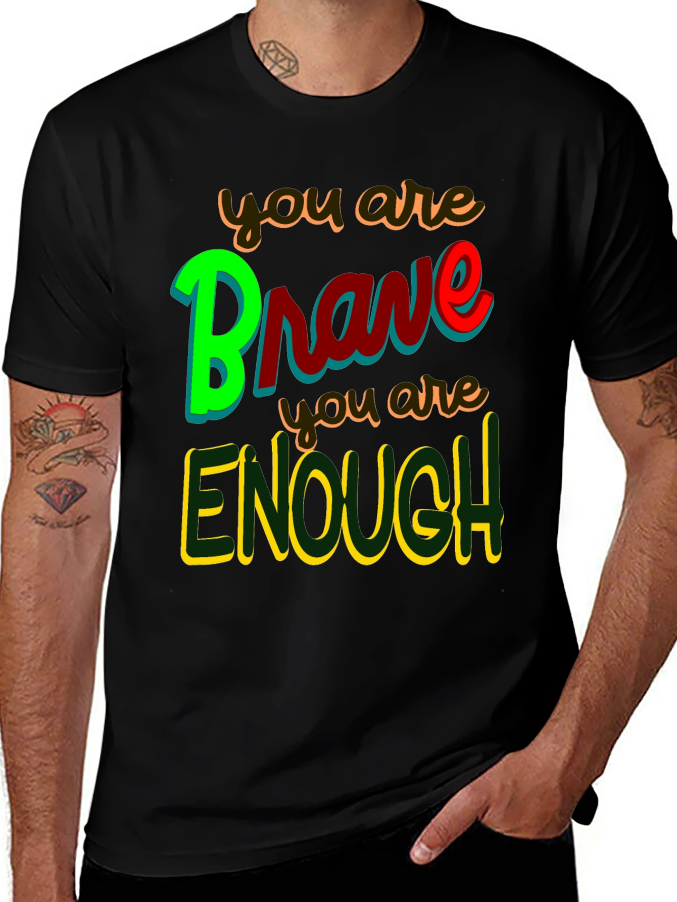 Variant 25 of Brave & Enough Graphic Tee - Inspirational T-Shirt