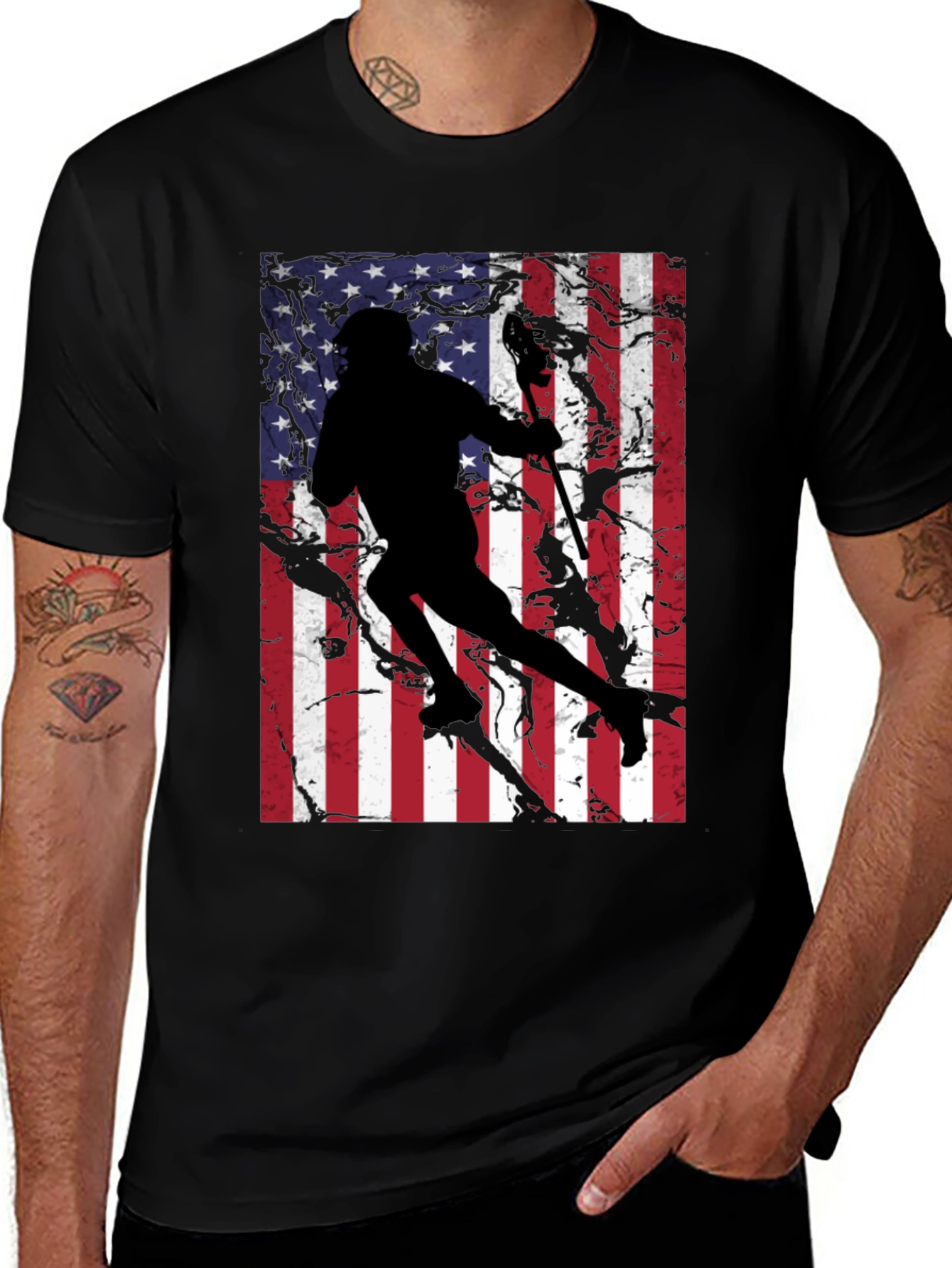 USA Lacrosse Player Graphic T-Shirt