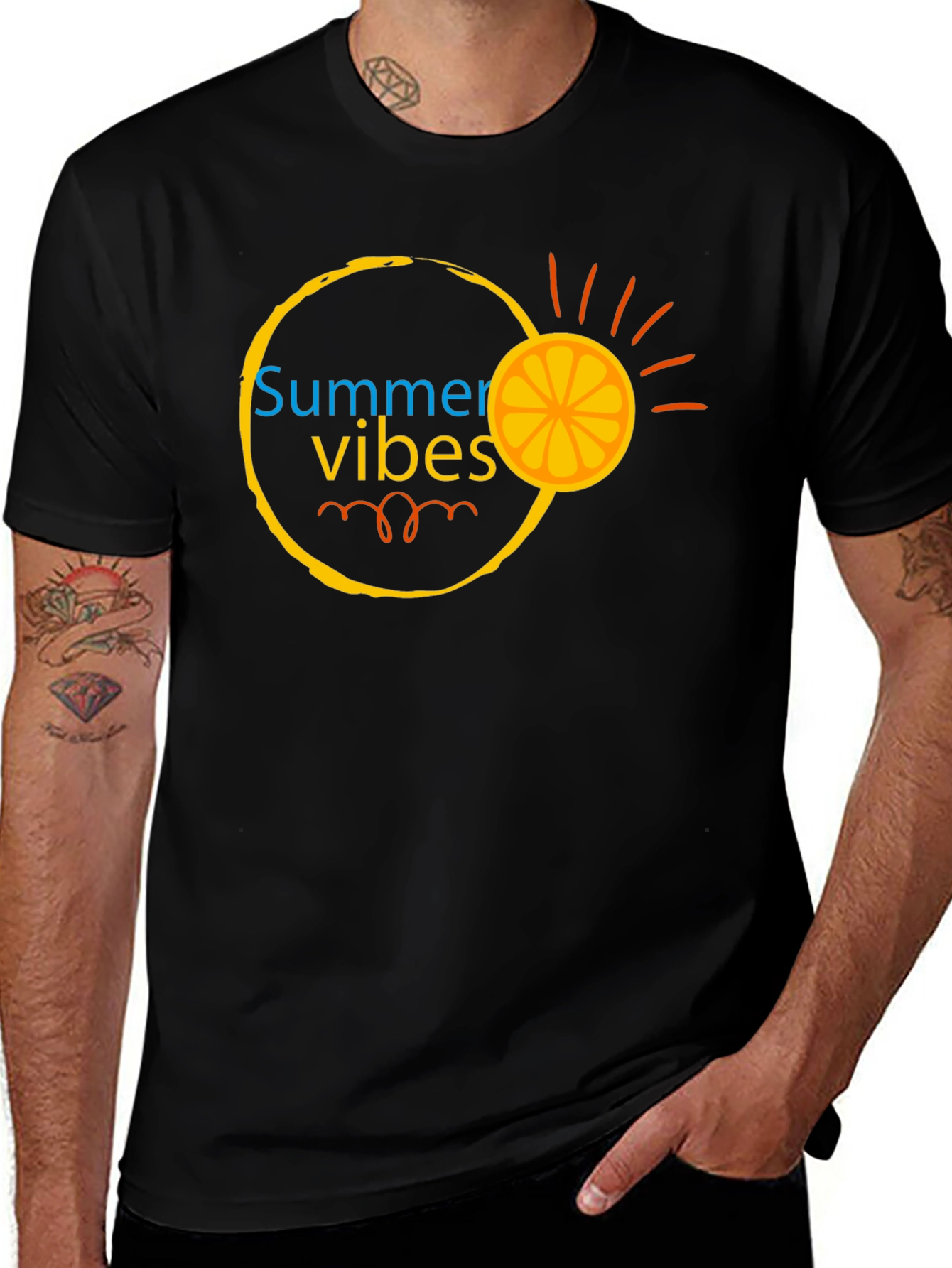 Variant 18 of Summer Vibes Black Graphic Tee